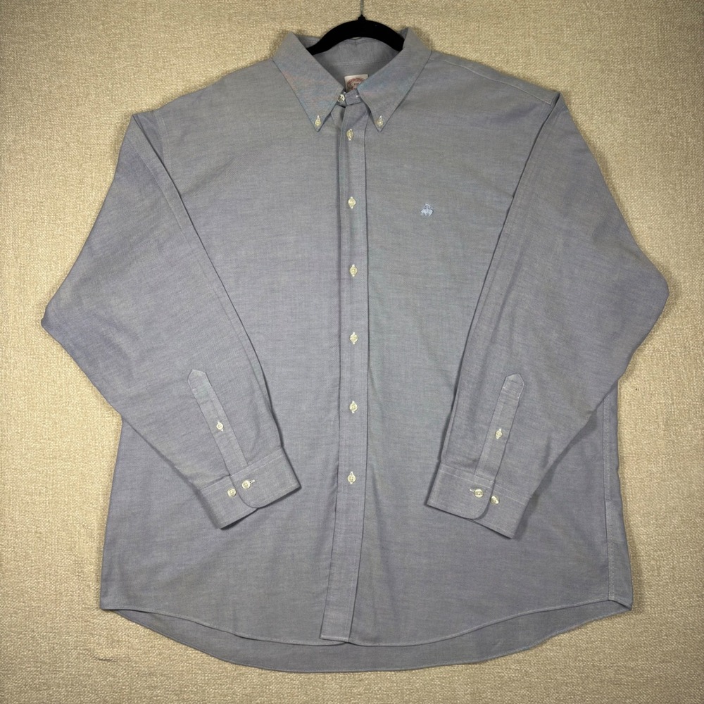 Brooks Brothers Madison Non-Iron OCBD Cotton Shirt Blue XXL Button Down Polo